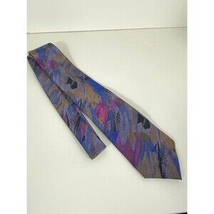 Bugle Boy Men’s Vintage Silk Necktie Abstract Painterly Multicolor 90s